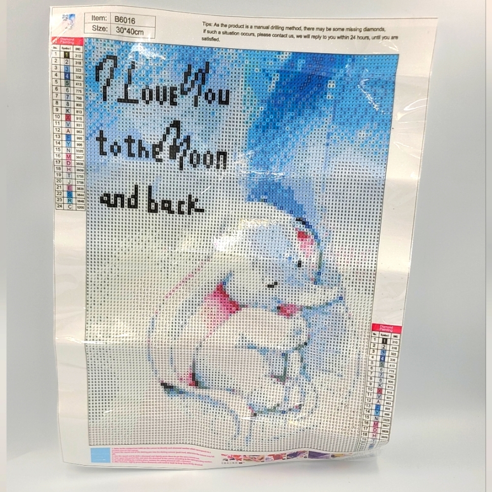 2/20 BN Elephant & baby Diamond Art I Love you to the Moon & Back  40 x 30 cm